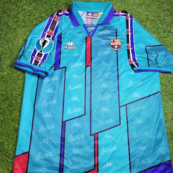 Ronaldo Kappa Barcelona UEFA CUP FINAL 1996 1997 Away Soccer Jersey Shirt XL - Picture 2 of 8